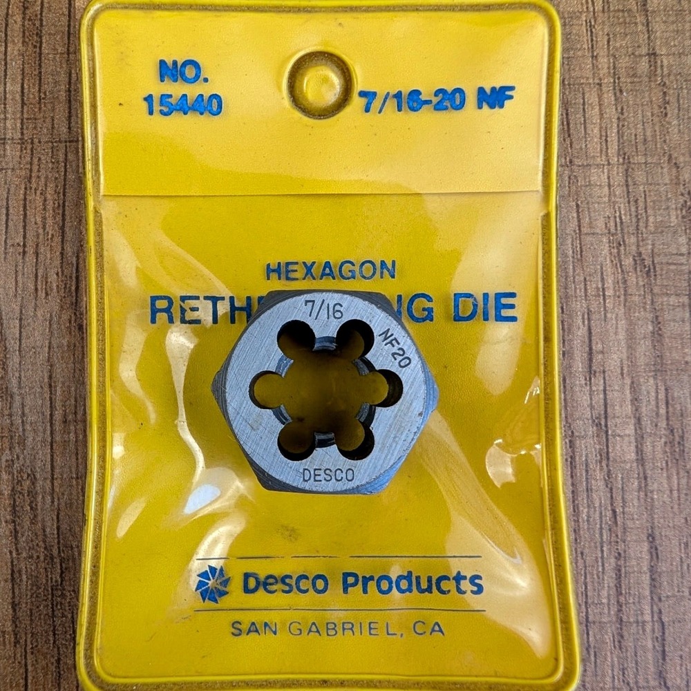 Desco Products 15440 Hexagon Rethreading Die 7/16-20 NF Thread Chaser USA
